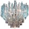 Modern Light Blue Crystal Prism Murano Glass Chandelier, 1970s 1