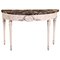 18th-Century Louis XVI Italian Demilune Ivory Painted Console Table 1