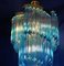 Lampadari in vetro di Murano blu con cornice dorata, anni '80, set di 2, Immagine 5
