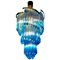 Blue Murano Prism Chandeliers with Golden Frame, 1980s, Set of 2 4
