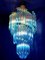 Lámparas de araña de cristal de Murano azul con marco dorado, años 80. Juego de 2, Imagen 2