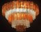 Amber and Ice Color Murano Glass Chandeliers or Flush Mounts, 1970, Set of 2 3