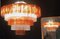 Bernsteinfarbene und eisfarbene Kronleuchter oder Deckenlampen aus Muranoglas, 1970, 2er Set 16