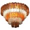 Amber and Ice Color Murano Glass Chandeliers or Flush Mounts, 1970, Set of 2 2
