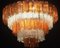Amber and Ice Color Murano Glass Chandeliers or Flush Mounts, 1970, Set of 2 9
