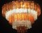 Lámparas de araña de cristal de Murano en ámbar y hielo, 1970. Juego de 2, Imagen 9