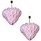 Pink Murano Glass Polar Chandeliers, Italy, 1970s, Set of 2 1