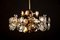 Brass and Glass Lens Chandelier by Gaetano Sciolari, Italy, 1960s 6