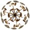 Brass and Glass Lens Chandelier by Gaetano Sciolari, Italy, 1960s, Image 1