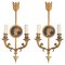 Bronze Two-Light Neoclassical Wall Sconces, Set of 2 1