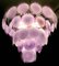 Lámpara de araña italiana con discos de cristal de Murano rosa, años 70, Imagen 7