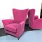 Italian Mid-Century Fuchsia Velvet Armchairs by Gio Ponti, Set of 2, Image 5