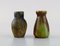 Belgische Miniatur Vasen aus glasierter Keramik, Mitte 20. Jh., 5er Set 5