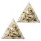 Gold-Plated Piramide Flush Mounts, 1970s, Italy, Set of 2 1