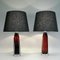 Red Glass Table Lamp Pair by Carl Fagerlund for Orrefors, Sweden 1960s 3