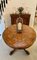 Antiker viktorianischer Tisch aus Wurzel- & Nussholz mit Intarsien 10