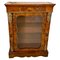 Antique Victorian Burr Walnut Floral Marquetry Inlaid Display Cabinet 1