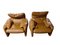 Leather Maralunga Armchairs by Vico Magistretti for Cassina, 1973, Set of 2, Image 4