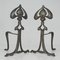 French Bronze Art Deco Fireplace Andirons, 1920s, Set of 2, Image 6