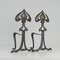 French Bronze Art Deco Fireplace Andirons, 1920s, Set of 2 3