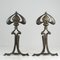 French Bronze Art Deco Fireplace Andirons, 1920s, Set of 2 11