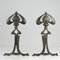 French Bronze Art Deco Fireplace Andirons, 1920s, Set of 2, Image 11