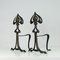 French Bronze Art Deco Fireplace Andirons, 1920s, Set of 2 4