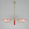 German Pale Pink and Red Chandelier, 1930s 15