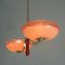 German Pale Pink and Red Chandelier, 1930s 11