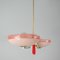 German Pale Pink and Red Chandelier, 1930s 8