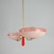 German Pale Pink and Red Chandelier, 1930s 17