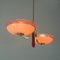 German Pale Pink and Red Chandelier, 1930s 16