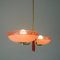 German Pale Pink and Red Chandelier, 1930s 9