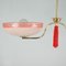 German Pale Pink and Red Chandelier, 1930s 7