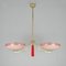 German Pale Pink and Red Chandelier, 1930s 2