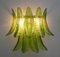 Mid-Century Modern Sconces in Murano Glass with Palm Leaves, Italy, 1970s, Set of 2, Image 3