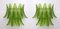Mid-Century Modern Sconces in Murano Glass with Palm Leaves, Italy, 1970s, Set of 2, Image 1