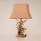 Mid-Century Italian Hollywood Regency Peacock Table Lamp in Bronze and Porcelain 8