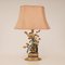 Mid-Century Italian Hollywood Regency Peacock Table Lamp in Bronze and Porcelain 11
