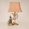 Mid-Century Italian Hollywood Regency Peacock Table Lamp in Bronze and Porcelain 7