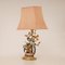 Mid-Century Italian Hollywood Regency Peacock Table Lamp in Bronze and Porcelain 9
