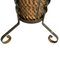 Hand-Embossed Umbrella Stand in Burnished Brass and Wrought Iron, 1940s 4