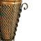 Hand-Embossed Umbrella Stand in Burnished Brass and Wrought Iron, 1940s, Image 6