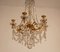 Französischer Napoleonischer Perlen Kronleuchter mit 6 Leuchten aus Quecksilber Bronze & Baccarat Kristallglas 12