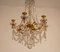 French Napoleonic Beaded 6 Light Candle Chandelier in Mercury Bronze & Baccarat Crystal 12