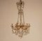 French Napoleonic Beaded 6 Light Candle Chandelier in Mercury Bronze & Baccarat Crystal 13