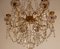 Französischer Napoleonischer Perlen Kronleuchter mit 6 Leuchten aus Quecksilber Bronze & Baccarat Kristallglas 8