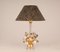 Italian Hollywood Regency Table Lamp in Gilt Brass with Clear Crystal Flowers from Banci Firenze, 1970s 1