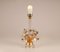 Italian Hollywood Regency Table Lamp in Gilt Brass with Clear Crystal Flowers from Banci Firenze, 1970s 4