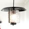 French Industrial Black Aluminum and Glass Ceiling Lantern, 1960s 7